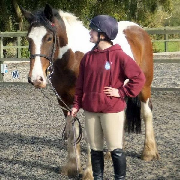 girl with skewbald horse
