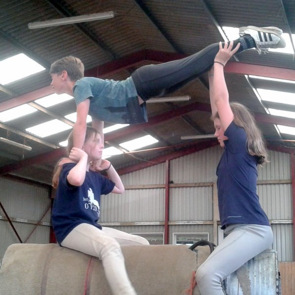 A lift on the barrel horse
