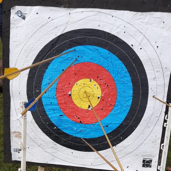 Archery Target with arrows