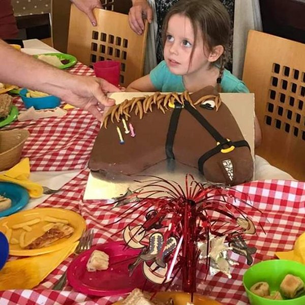 Birthday Party tea with horse cake